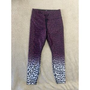 Good American Womens Purple Ombre Leopard Print‎ Leggings Size 3 Active Casual